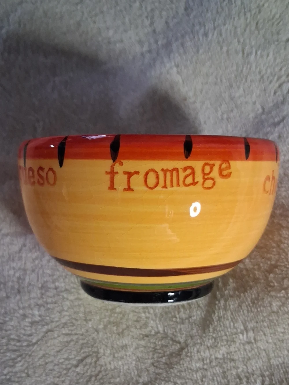 Ceramic Queso Dip Bowl Gourmet Chef 2005 VINTAGE